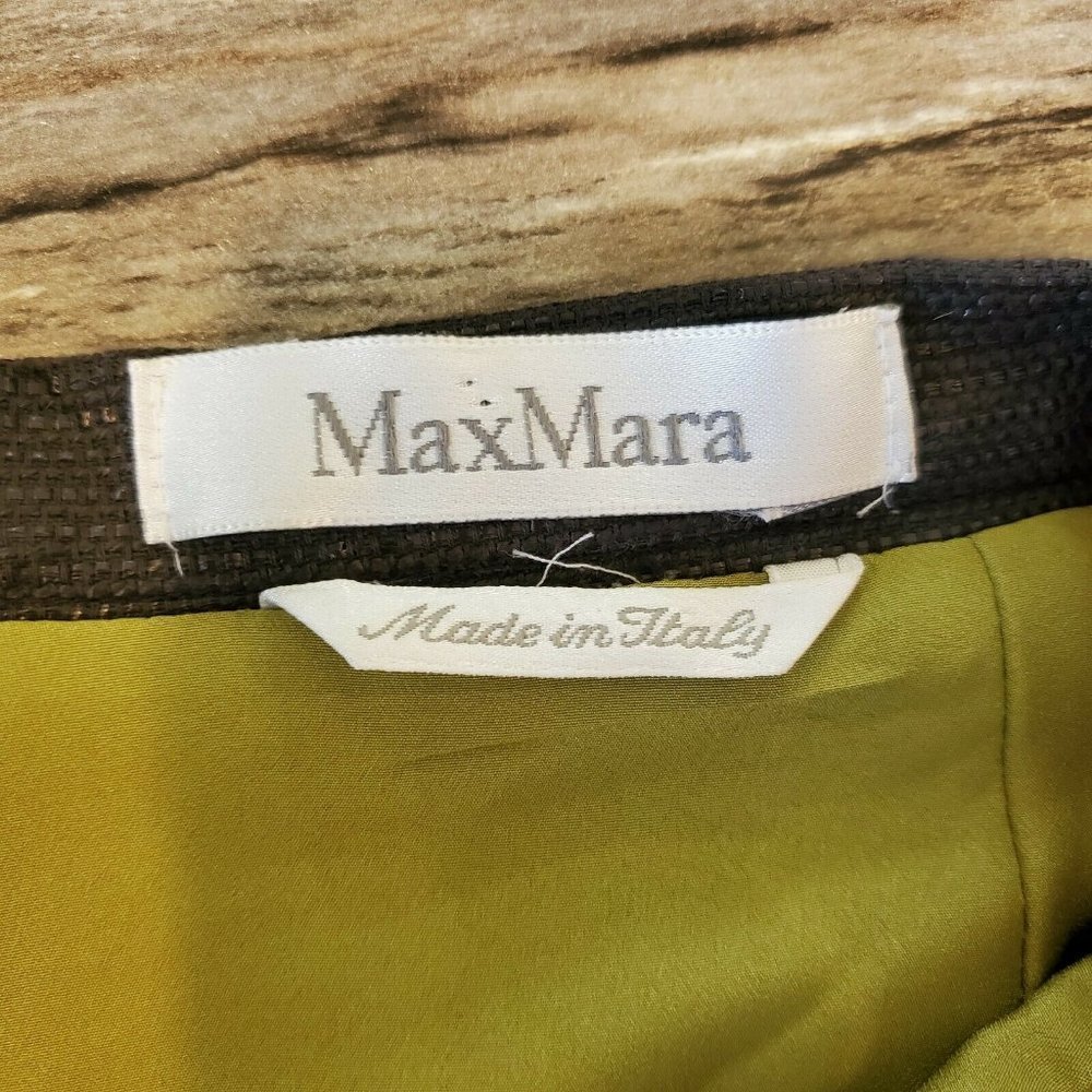 Max Mara Brown Textured Pencil Italian Skirt - Picture 8 of 9